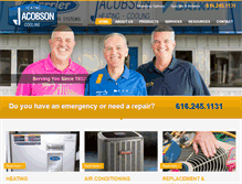 Tablet Screenshot of jacobsonheating.com